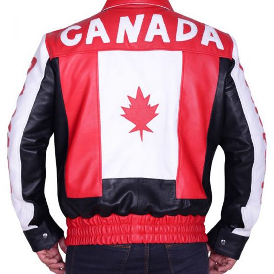 Canadian Flag Biker Bomber Jacket 2