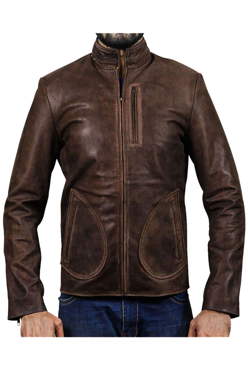 Dwayne Johnson Rampage Brown Leather Jacket | SKINOUTFITS.COM