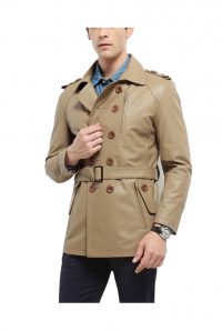 Men’s Double Breasted Leather Coat 4