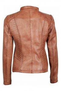 Martha Women Fitted Brown Leather Jacket 2