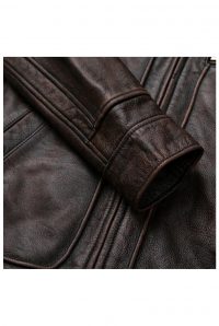 Mens Cross Zip Belted brown 3 4 Leather Jacket 4