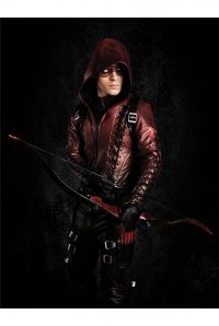 Red Arrow Hooded Leather Jacket 3