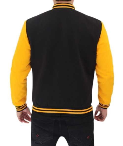 Yellow and blak Letterman Jacket