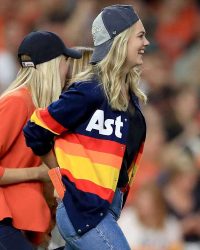 Kate Upton Astros Rainbow Stripe Jacket